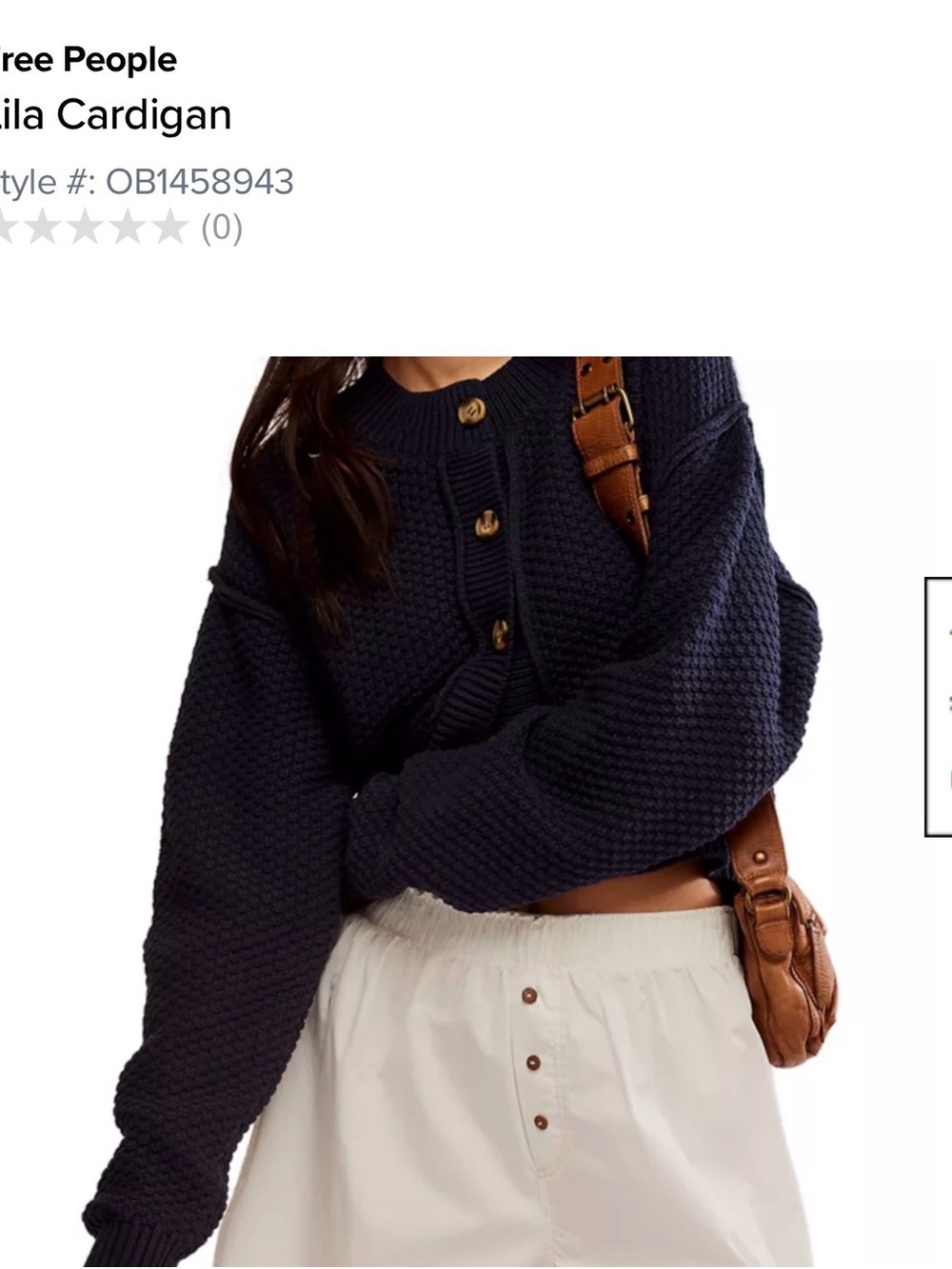 Free People Navy Chunky Knit Cardigan Sweater size small cozy comfortable